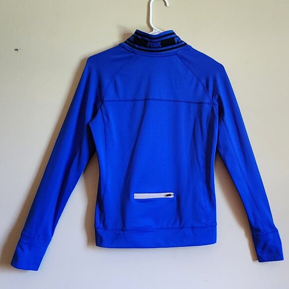 Victoria Secret Pink Ultimate Blue Jacket With Thumb holes 1/4 Zip Size S - Picture 7 of 11